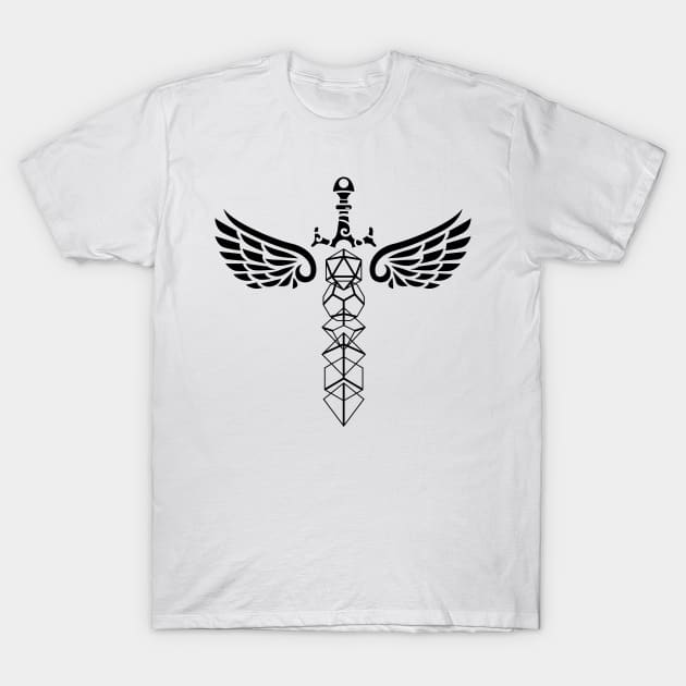 Dungeon Armory Winged Dice Sword Tabletop RPG T-Shirt by dungeonarmory